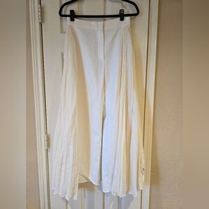 NWT Valery Kovalska Side Pleat Wide Leg Pant White Small $925
